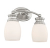 Elise 2-Light Bathroom Vanity Light in Satin Nickel (8-9127-2-SN)
