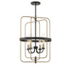Kearney 4-Light Pendant in Vintage Black with Warm Brass (3-8072-4-51)