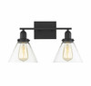 Drake 2-Light Bathroom Vanity Light in Black (8-9130-2-BK)