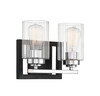 Redmond 2-Light Bathroom Vanity Light in Matte Black with Polished Chrome Accents (8-2154-2-67)