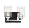 Redmond 2-Light Bathroom Vanity Light in Matte Black with Polished Chrome Accents (8-2154-2-67)