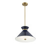 Lamar 3-Light Pendant in Navy Blue with Brass Accents (7-2416-3-161)