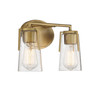 Sacremento 2-Light Bathroom Vanity Light in Warm Brass (8-7045-2-322)