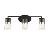 Sacremento 3-Light Bathroom Vanity Light in Black (8-7045-3-BK)