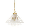 Lenox 5-Light Pendant in White with Warm Brass Accents (7-8850-5-142)