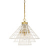 Lenox 5-Light Pendant in White with Warm Brass Accents (7-8850-5-142)