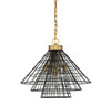 Lenox 5-Light Pendant in Matte Black with Warm Brass Accents (7-8850-5-143)