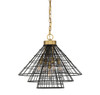Lenox 5-Light Pendant in Matte Black with Warm Brass Accents (7-8850-5-143)