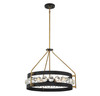 Edina 4-Light Pendant in Matte Black with Warm Brass Accents (7-192-4-143)