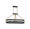 Edina 6-Light Oval Chandelier in Matte Black with Warm Brass Accents (1-191-6-143)
