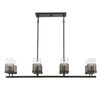 Granada 8-Light Linear Chandelier in Gunsmoke with Gray Rattan (1-7779-8-181)