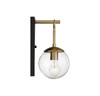 1-Light Outdoor Wall Lantern in Oil Rubbed Bronze with Natural Brass (M50029ORBNB)