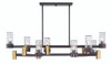 Bunker 14 Light Linear Chandelier (1-1952-14-79)