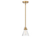 Meridian 1 Light Natural Brass Mini Pendant (M70062NB)