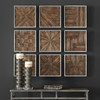 Uttermost Bryndle Rustic Wooden Squares Set of 9 (04115)