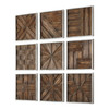 Uttermost Bryndle Rustic Wooden Squares Set of 9 (04115)