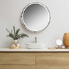 Tazlina Brushed Nickel Round Mirror (09109)