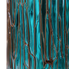 Almanzora Teal Glass Candleholders S/2 (17583)