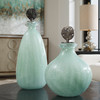Mellita Aqua Glass Bottles, S/2 (17841)