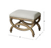 Karline Natural Linen Small Bench (23052)