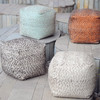 Valda Gray Wool Pouf (23954)