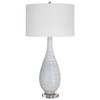 Clariot Ribbed Blue Table Lamp (29998-1)