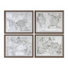 World Maps Framed Prints S/4 (33639)