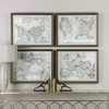 World Maps Framed Prints S/4 (33639)