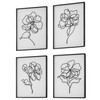 Bloom Black White Framed Prints, S/4 (41430)