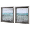 Aqua Horizon Framed Prints, Set/2 (51114)