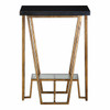 Agnes Black Granite Accent Table (24719)
