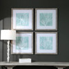 Seaweed On Aqua Framed Prints S/4 (33709)