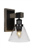 Tacoma 1 Lt Sconce In Matte Black & Paint Distressed Wood-Look (1841-MBDW-302)