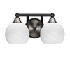 2 Light Bathroom Lighting In Matte Black & Brushed Nickel (3422-MBBN-4101)