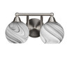 2 Light Bathroom Lighting In Brushed Nickel (3422-BN-4109)
