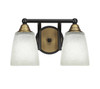2 Light Bathroom Lighting In Matte Black & Brass (3422-MBBR-460)