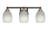 3 Light Bathroom Lighting In Matte Black & Brass Nickel (3423-MBBR-615)
