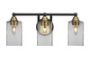 3 Light Bathroom Lighting In Matte Black & Brass Nickel (3423-MBBR-530)