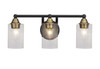 3 Light Bathroom Lighting In Matte Black & Brass Nickel (3423-MBBR-300)