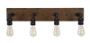 Portland 4 Light Bath Bar In Painted Wood-Look Metal & Dark Granite (1134-AT18)