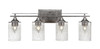 Uptowne 4 Light Bath Bar In Aged Silver (134-AS-300)