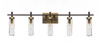 Salinda 5 Light Bath Bar In Espresso & Brass (2515-ESBR-600)