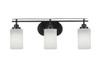 Odyssey 3 Light Bathroom Lighting In Matte Black (2613-MB-310)