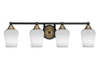 Paramount 4 Light Bath Bar In Matte Black & Brass (3424-MBBR-211)