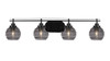 Odyssey 4 Light Bath Bar In Matte Black Finish (2614-MB-5112)