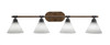 Blacksmith 4 Light Bath Bar In Painted Wood-Look Metal & Dark Granite (1754-312)