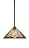 Stem/Square 1 Light Pendant In Dark Granite (13-DG-959)