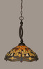 Bow 1 Light Pendant In Dark Granite (271-DG-946)