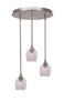 Empire 3 Light Cluster Pendalier In Brushed Nickel Finish (2183-BN-4812)