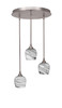 Empire 3 Light Cluster Pendalier In Brushed Nickel Finish (2183-BN-4819)